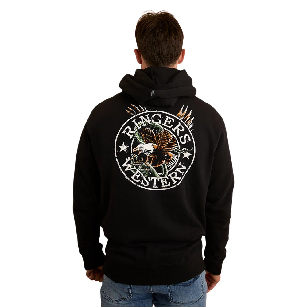 Ringers Western Eyrie Mens Pullover Hoodie - Black