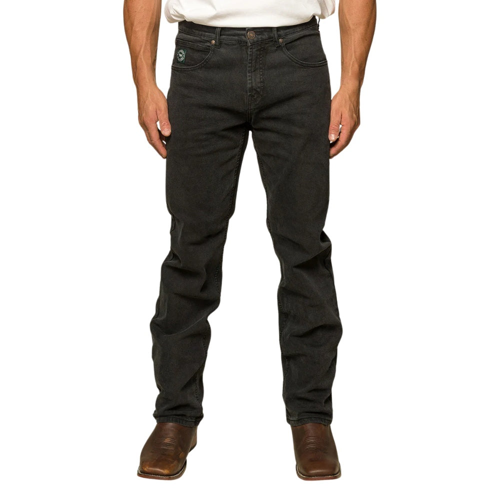 Ringers Western Muster Mens Slim Straight Fit Mid Rise Jeans - Black