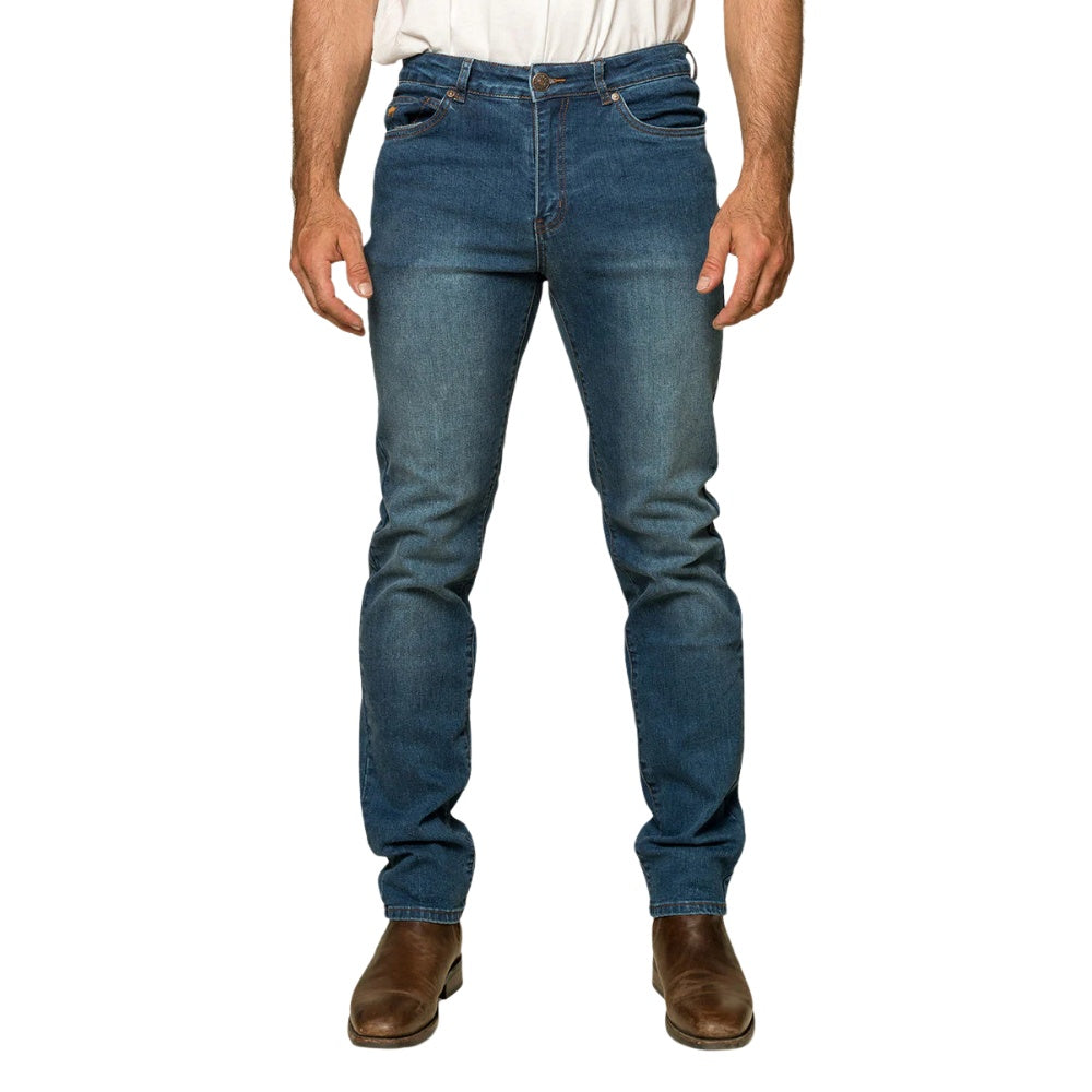 Ringers Western Burke Mens Tapered Leg Jeans - Mid Blue