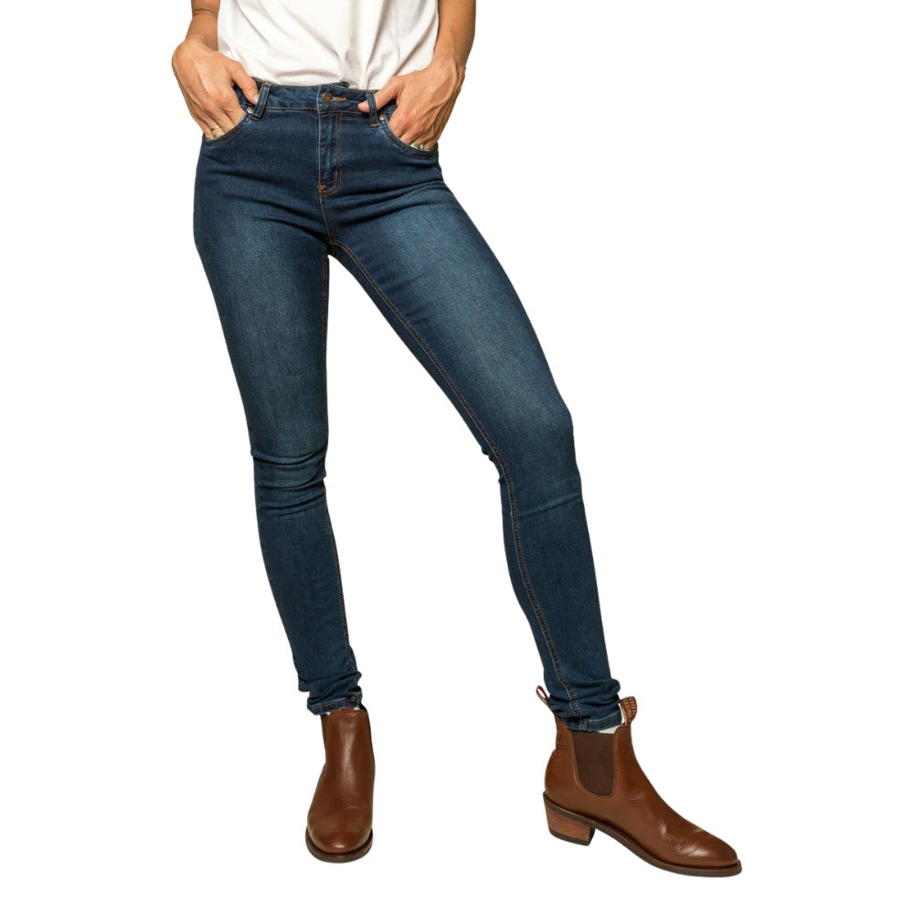 Ringers Western Sophie Womens Mid Rise Skinny Leg Jeans - Classic Blue