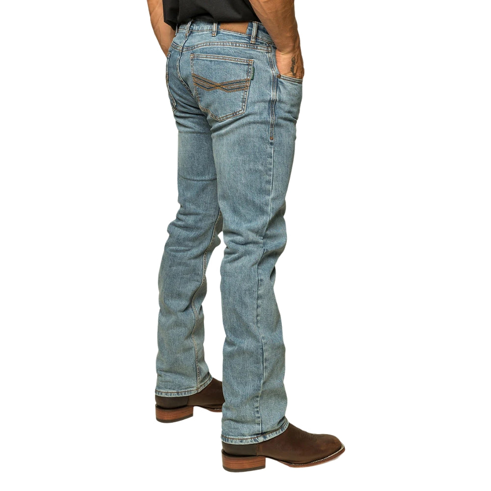 Ringers Western Muster Mens Slim Straight Fit Mid Rise Jeans - Light Wash Blue