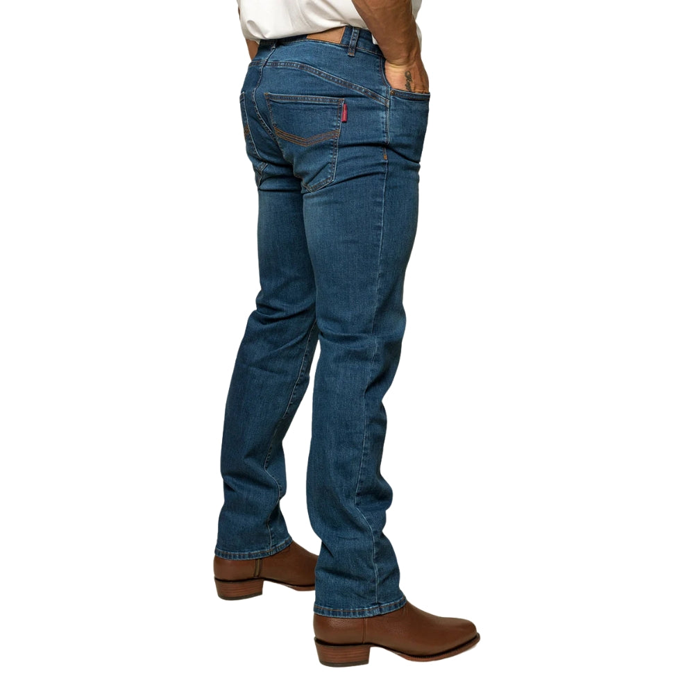 Ringers Western Mitchell Mens Straight Leg Jeans - Mid Blue