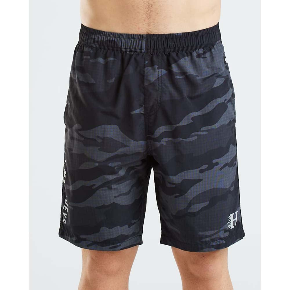THE DINGO II CAMO QUICK DRY VOLLEY SHORT 18" - BLACK CAMO