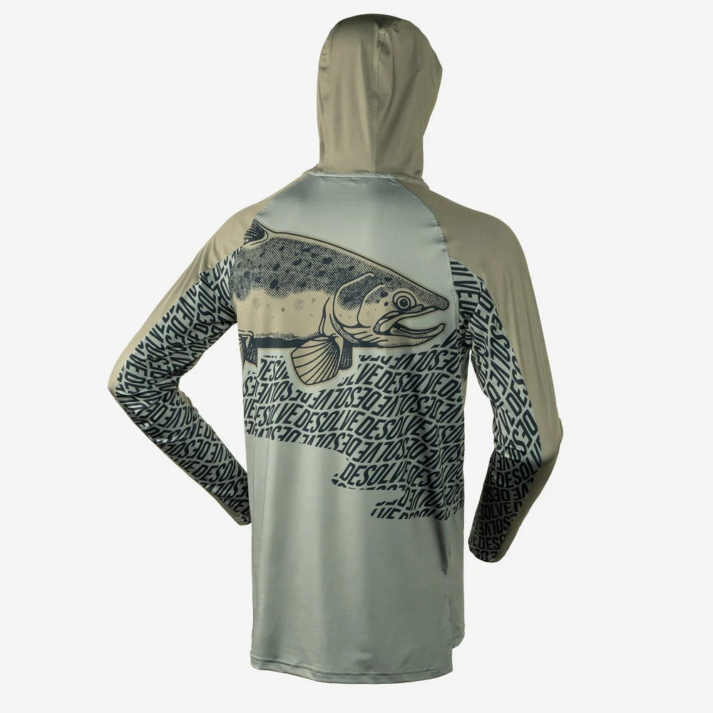 DESOLVE SOLAR DRY HOODIE TRUTTA NATURAL GREY/SHIFT GREEN
