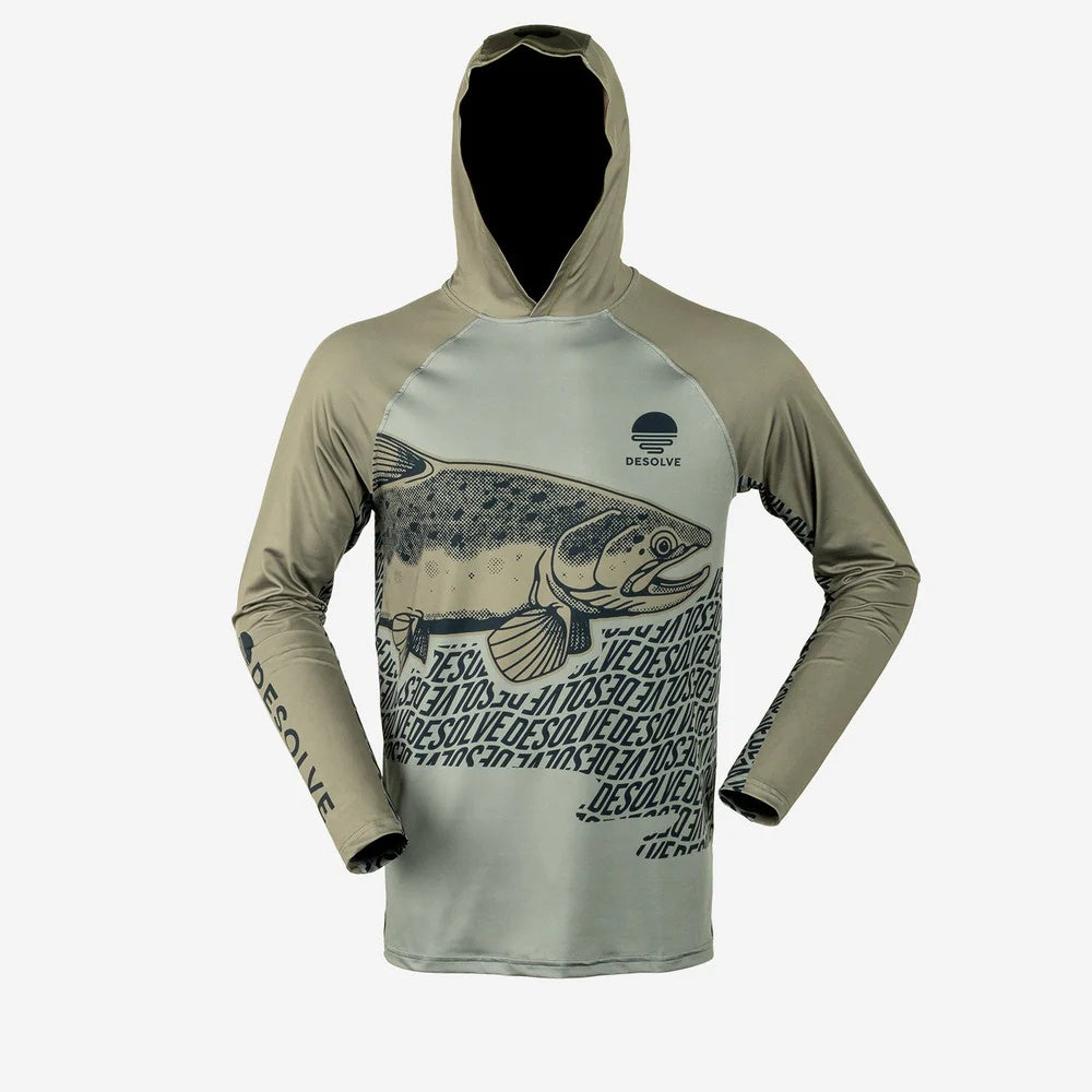 DESOLVE SOLAR DRY HOODIE TRUTTA NATURAL GREY/SHIFT GREEN