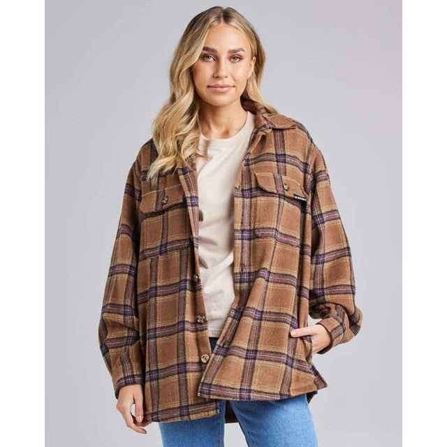 SURF CHECK WOMENS JACKET - TOFFEE