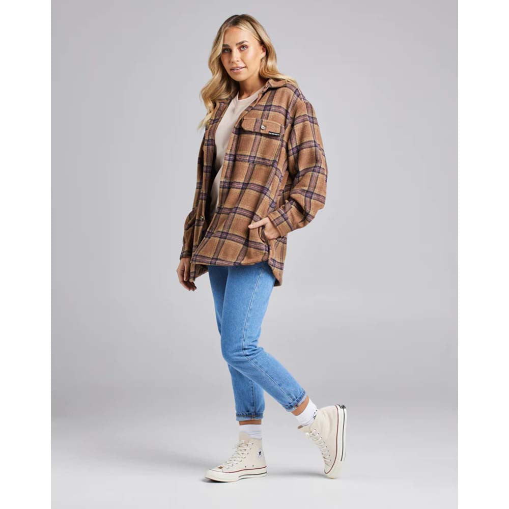 SURF CHECK WOMENS JACKET - TOFFEE