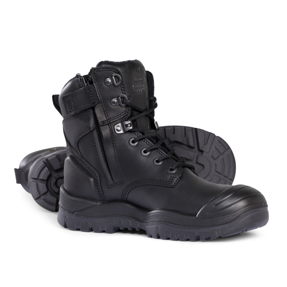Mongrel Boots 561020 High Leg ZipSider Safety Work Boot w/scuff cap Black