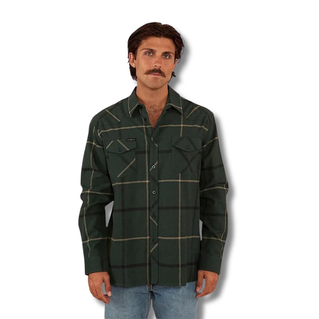 Ringers Western Cooma Mens Flanno Semi Fitted Shirt - Pine