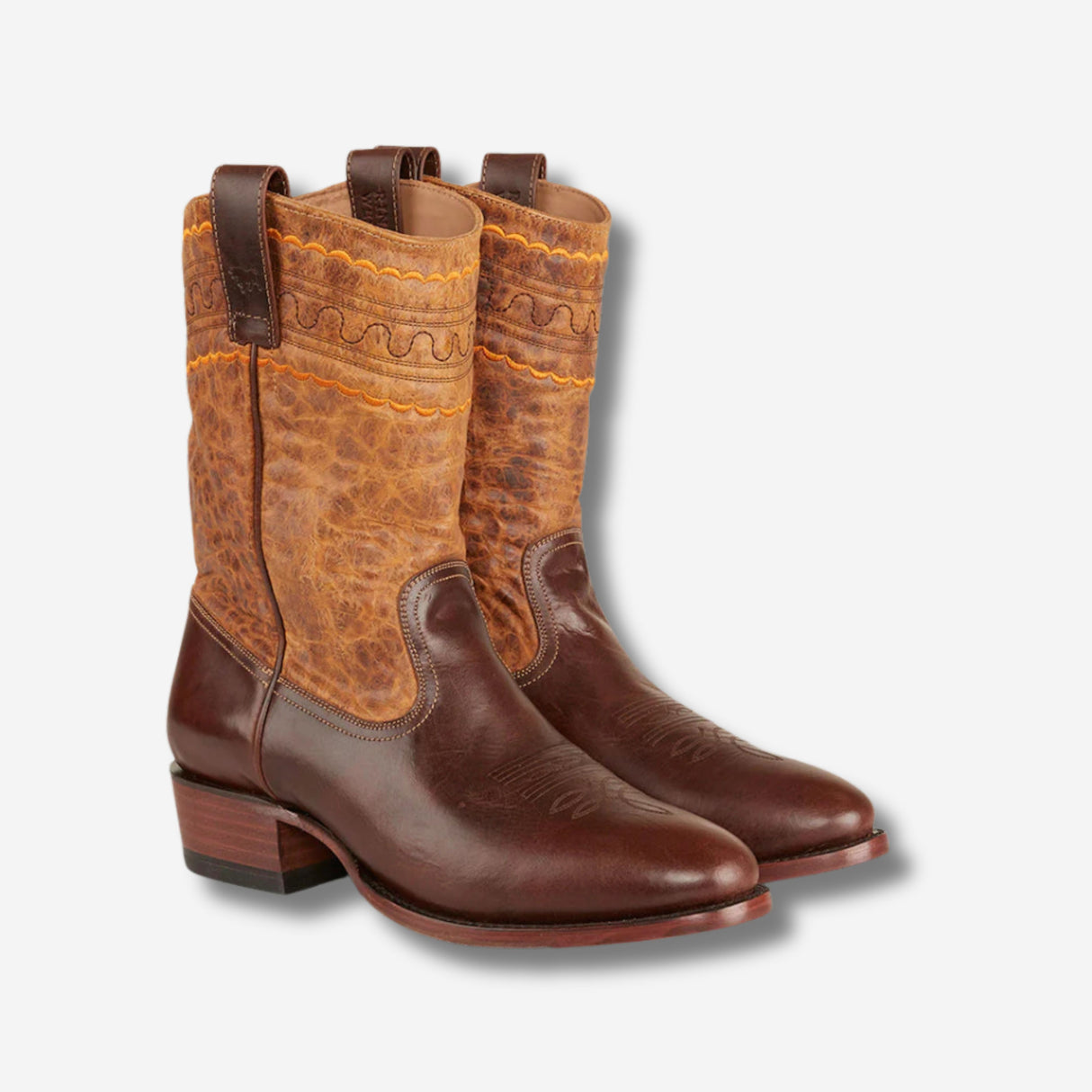 Ringers Western Davidson Mens Cuban Heel Boot - Burnt Brown