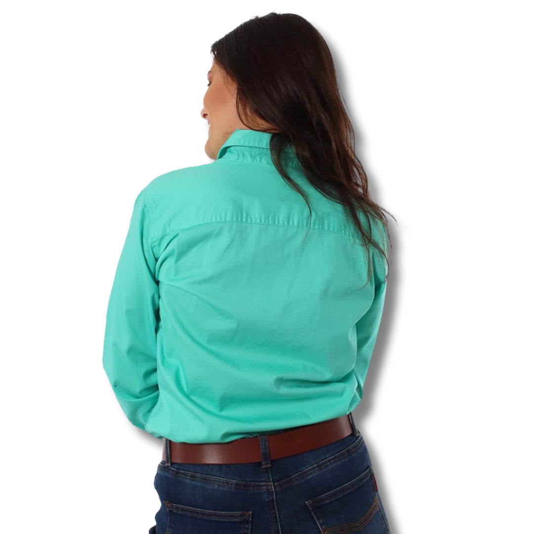 Ringers Western Pentecost River Womens Half Button Work Shirt - Mint