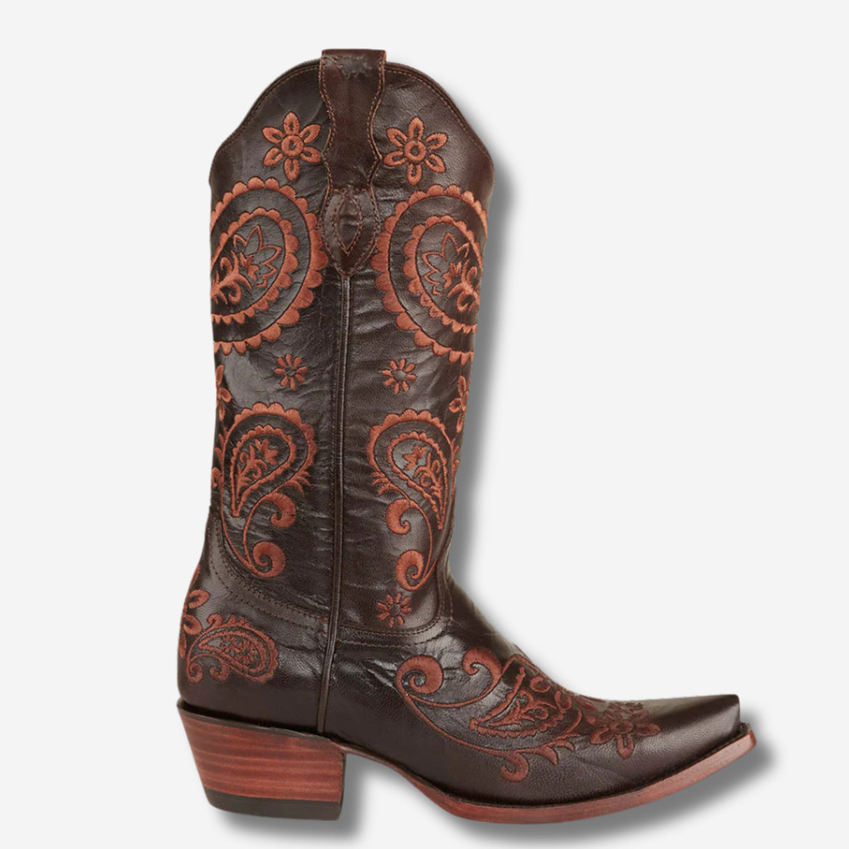Ringers Western Olivia Womens Cuban Heel Western Boot - Coffee