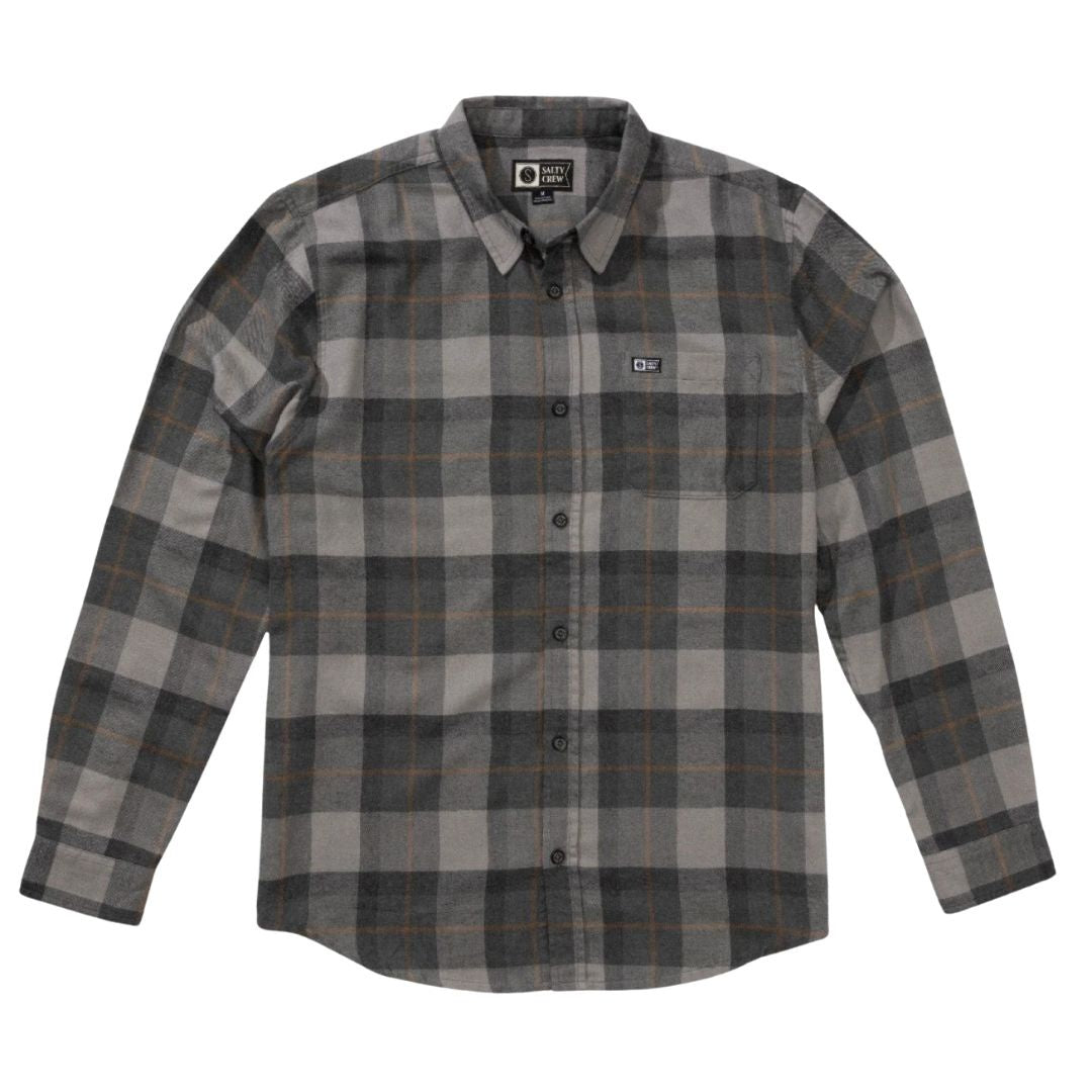 Salty Crew Early Bird Flannel Shirt - Charcoal
