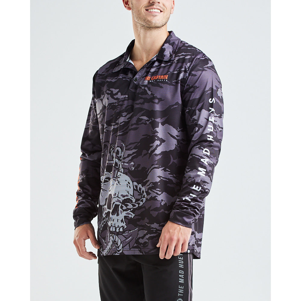 CAPTAIN WHEEL UPF50+ FISHING JERSEY - BLACK
