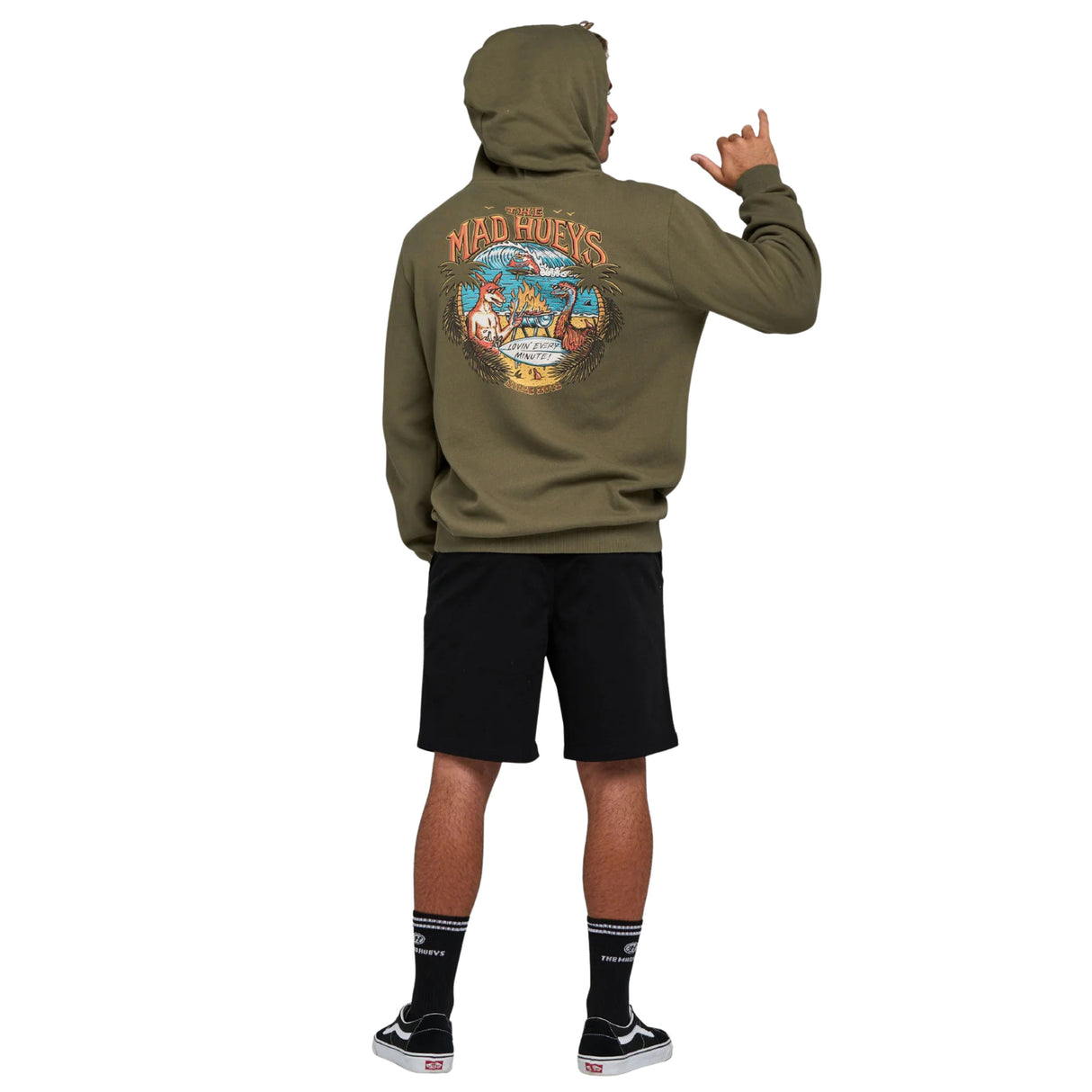 The Mad Hueys Loving Every BBQ | Hooded Pullover - Olive