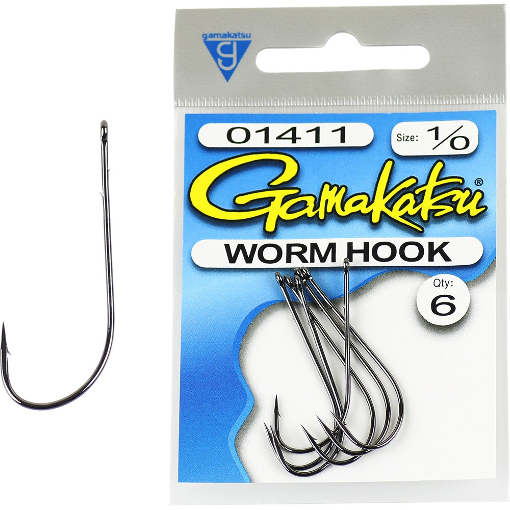 Gamakatsu Worm Black Hook Pre Pack