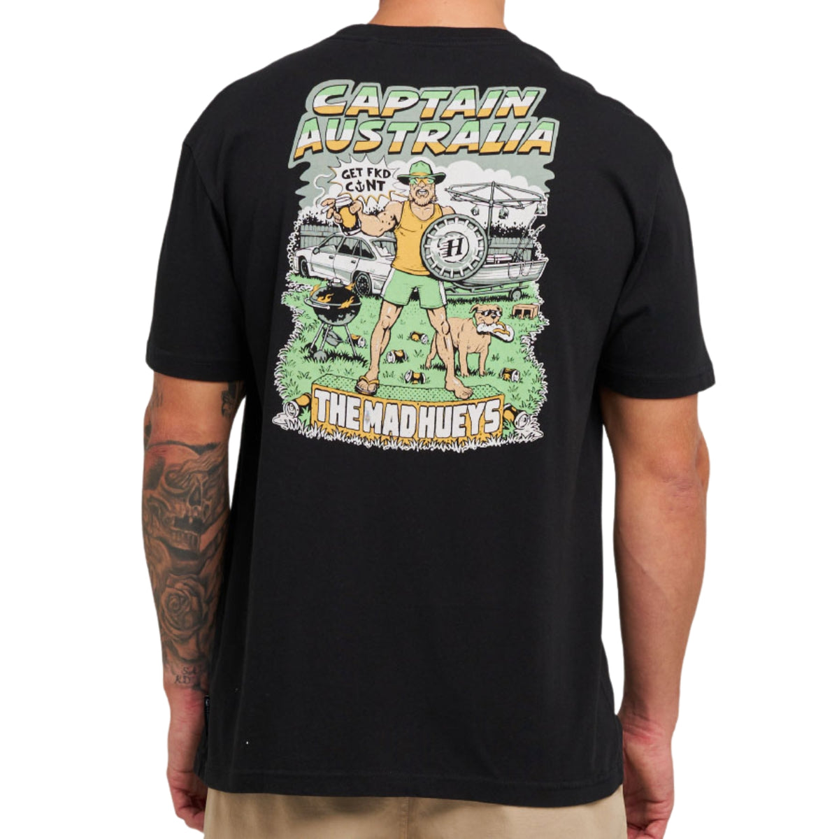 The Mad Hueys CAPTAIN AUSTRALIA | SS TEE - Black
