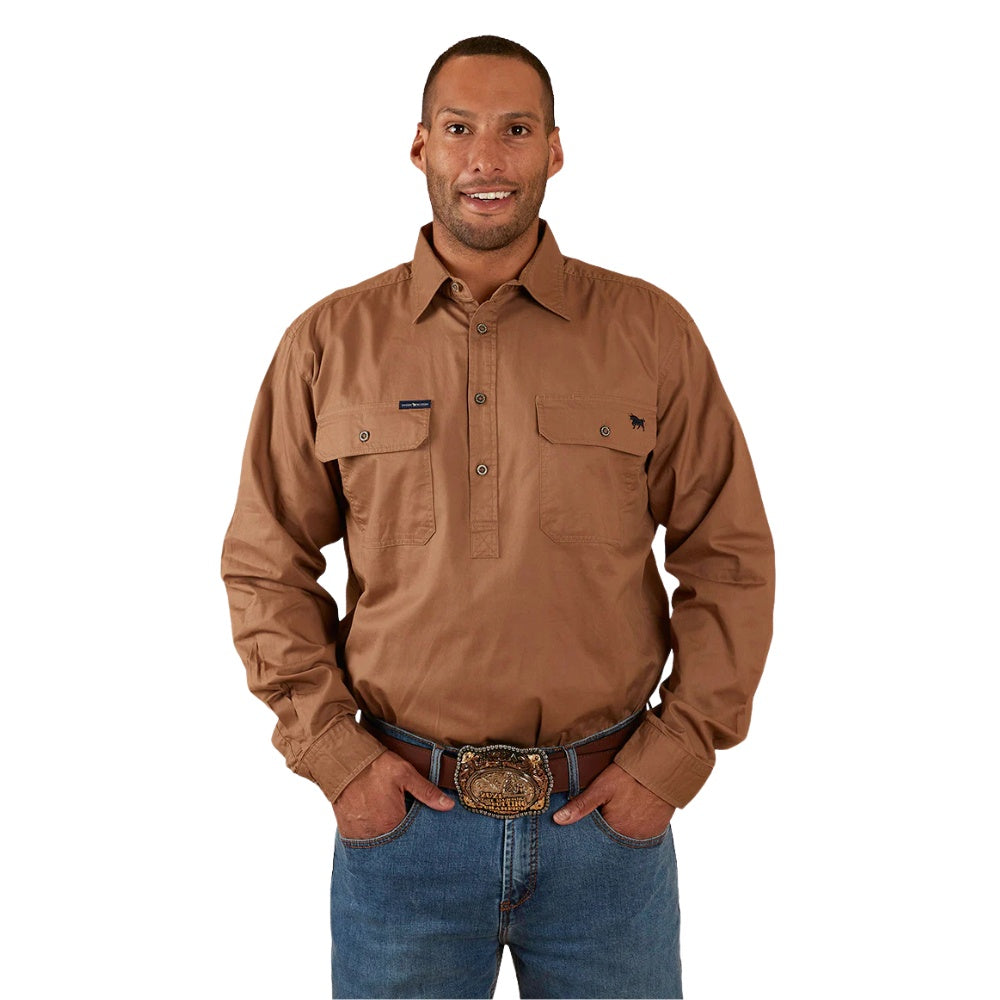Ringers Western King River Half Button Work Shirt - Clay