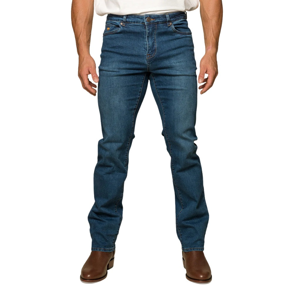 Ringers Western Mitchell Mens Straight Leg Jeans - Mid Blue