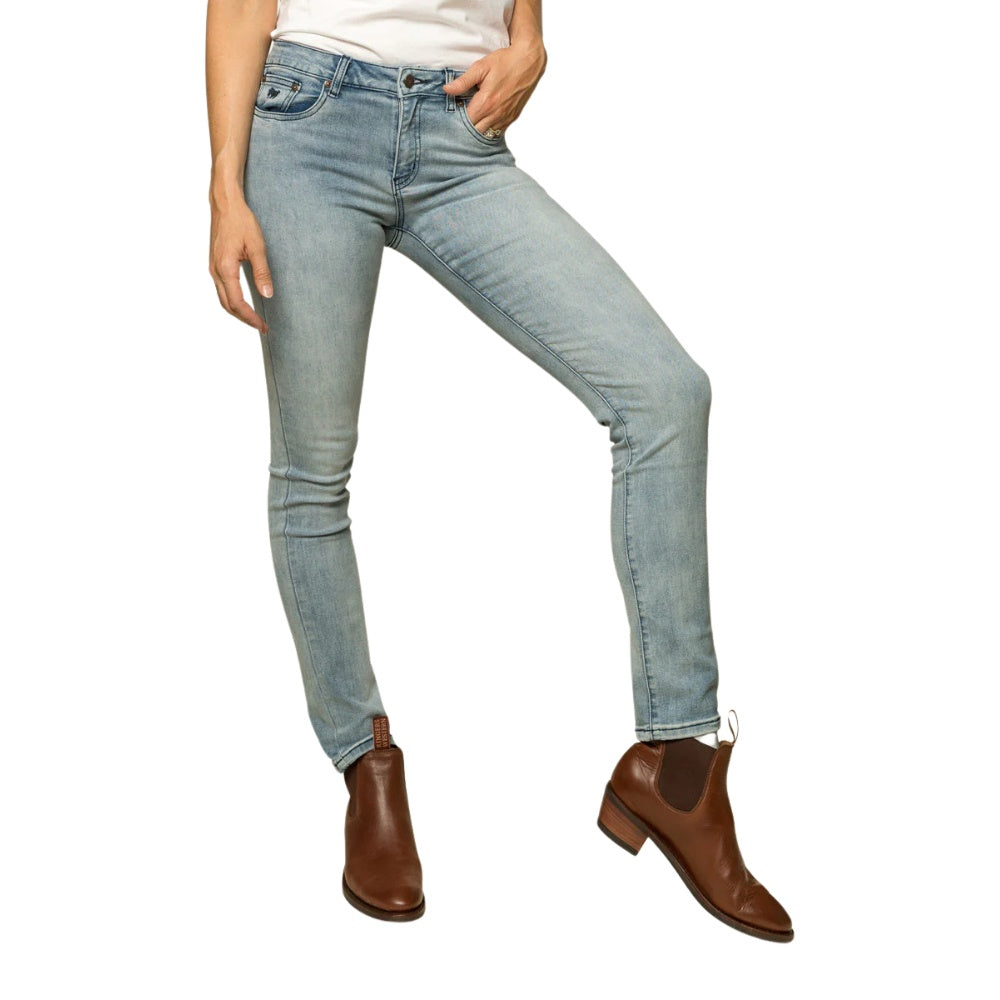 Ringers Western Victoria Womens Mid Rise Straight Leg Jeans - Light Blue