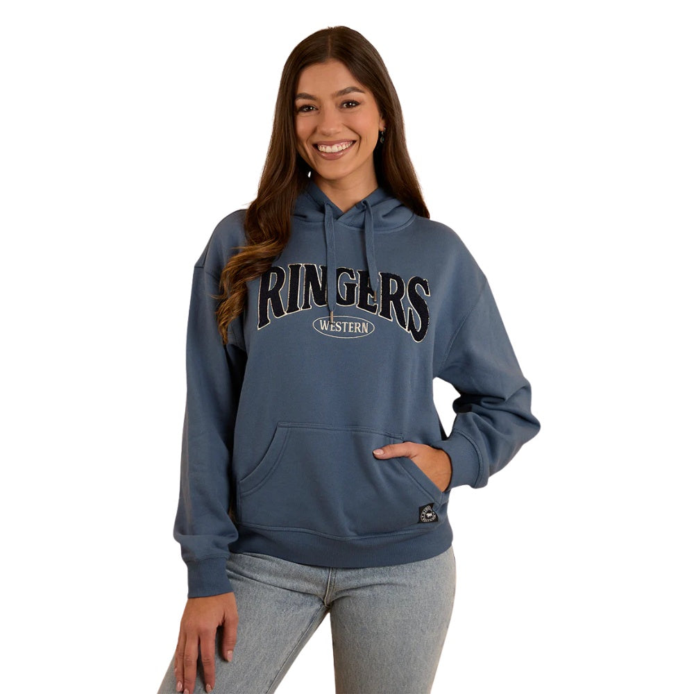 Ringers Western Middleton Womens  Australian Cotton Fleece - Yale Blue / White