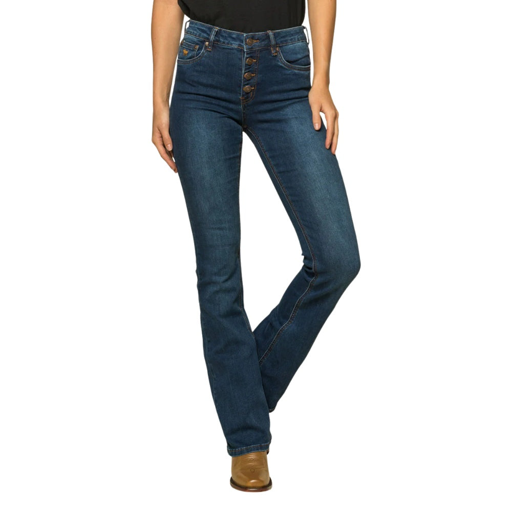 Ringers Western Selina Womens Mid Rise Boot Leg Jean - Classic Blue