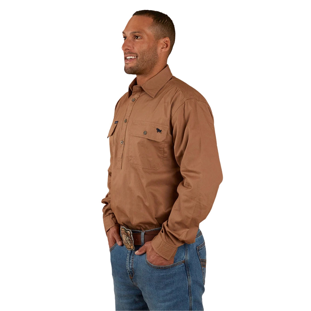 Ringers Western King River Half Button Work Shirt - Clay