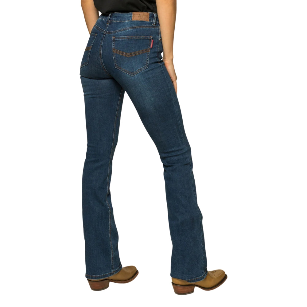 Ringers Western Selina Womens Mid Rise Boot Leg Jean - Classic Blue