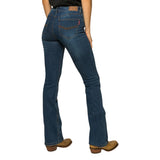 Ringers Western Selina Womens Mid Rise Boot Leg Jean - Classic Blue
