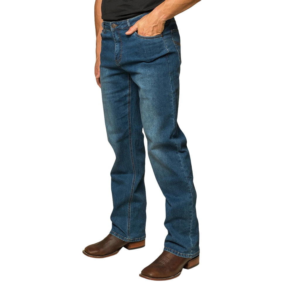 Ringers Western Sturt Mens Relaxed Leg Jeans - Mid Blue