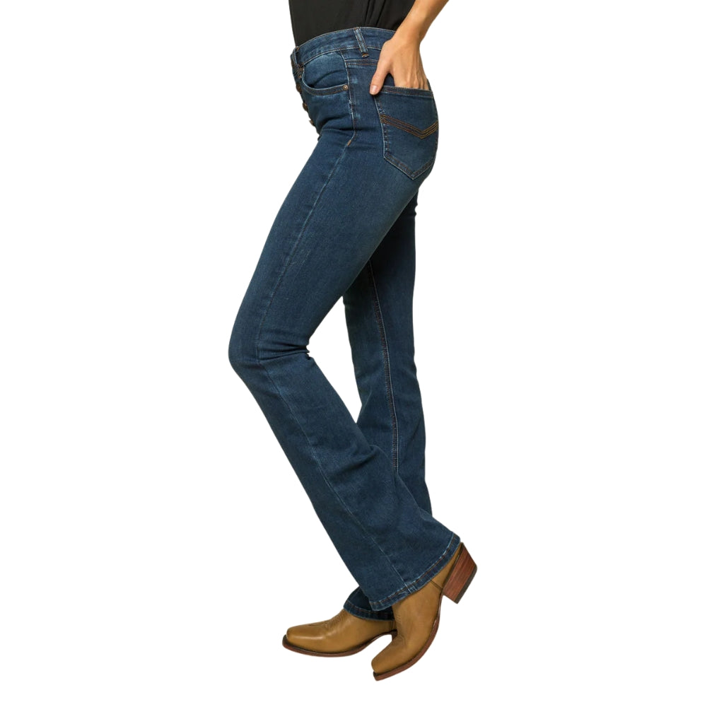 Ringers Western Selina Womens Mid Rise Boot Leg Jean - Classic Blue