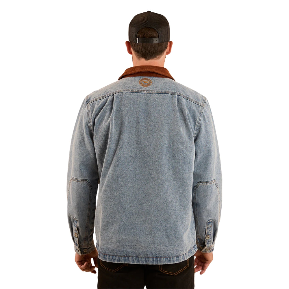 Ringers Western Bellbrae Mens Overshirt - Light  Wash Blue