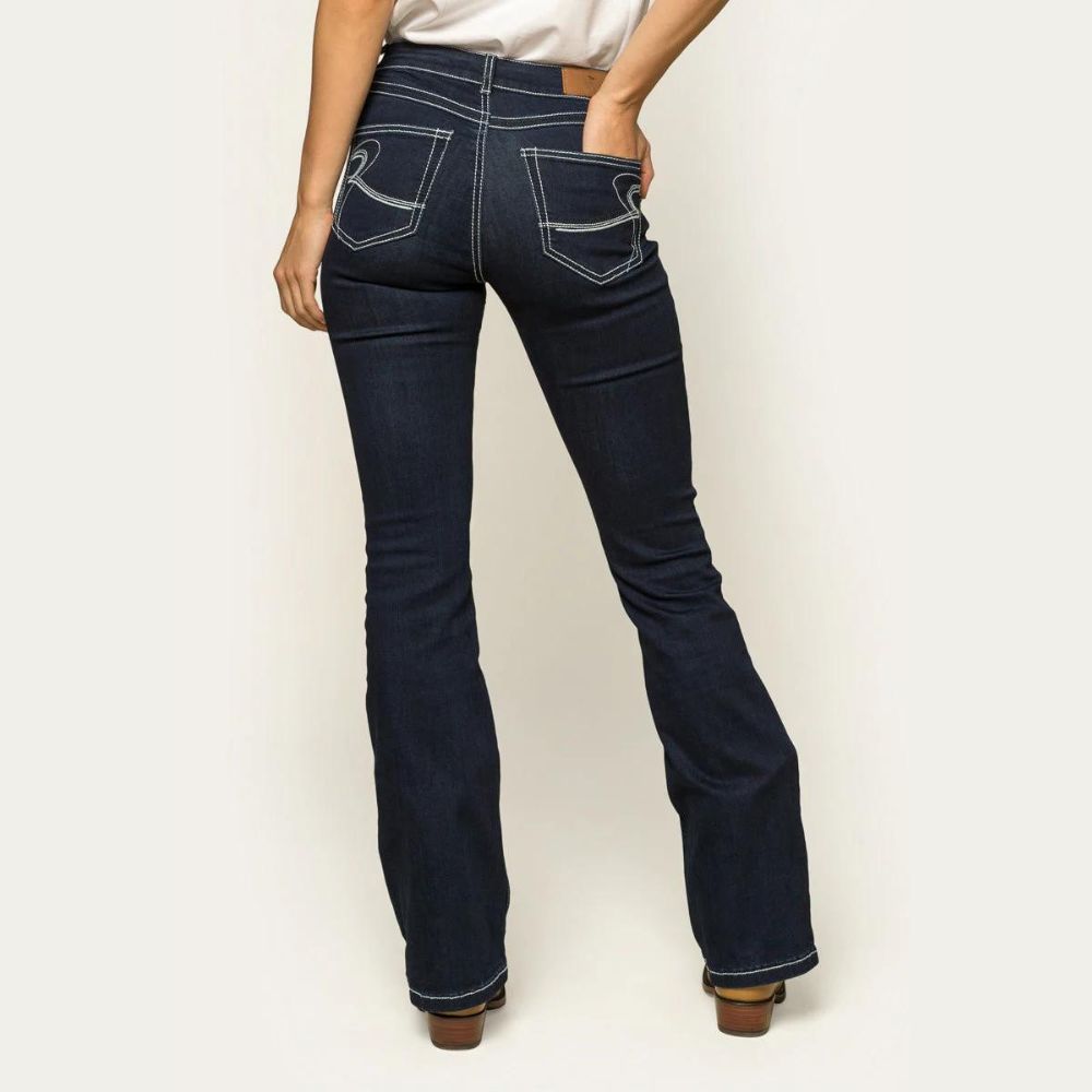 Ringers Western Caroline Womens Mid Rise Bootleg Jean - Indigo Blue