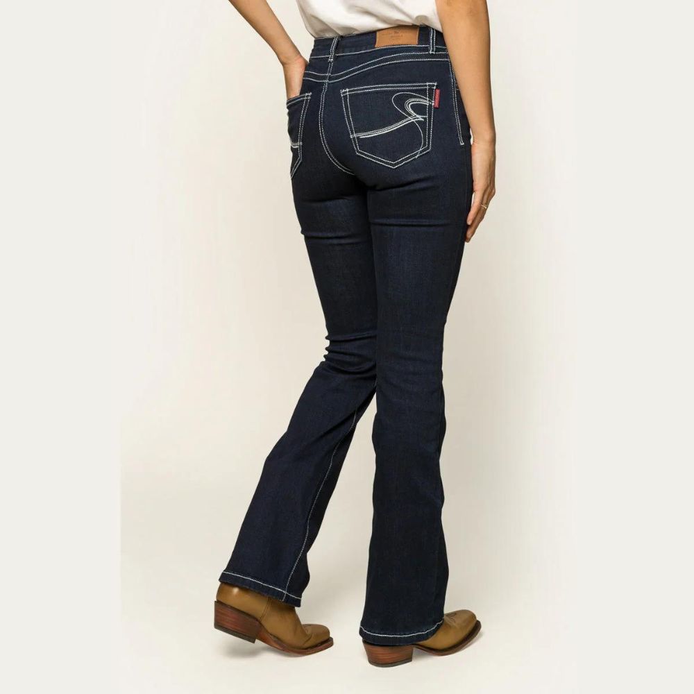 Ringers Western Caroline Womens Mid Rise Bootleg Jean - Indigo Blue