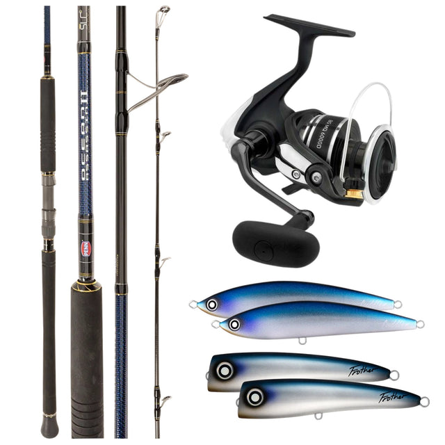 Daiwa BG MQ 14,000 / Penn Ocean Assassin II 822XH PE6-8 Spinning Combo