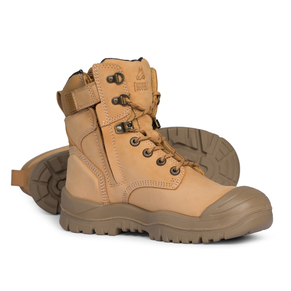 Mongrel Boots 561050 High Leg ZipSider Safety Work Boot w/scuff cap Wheat