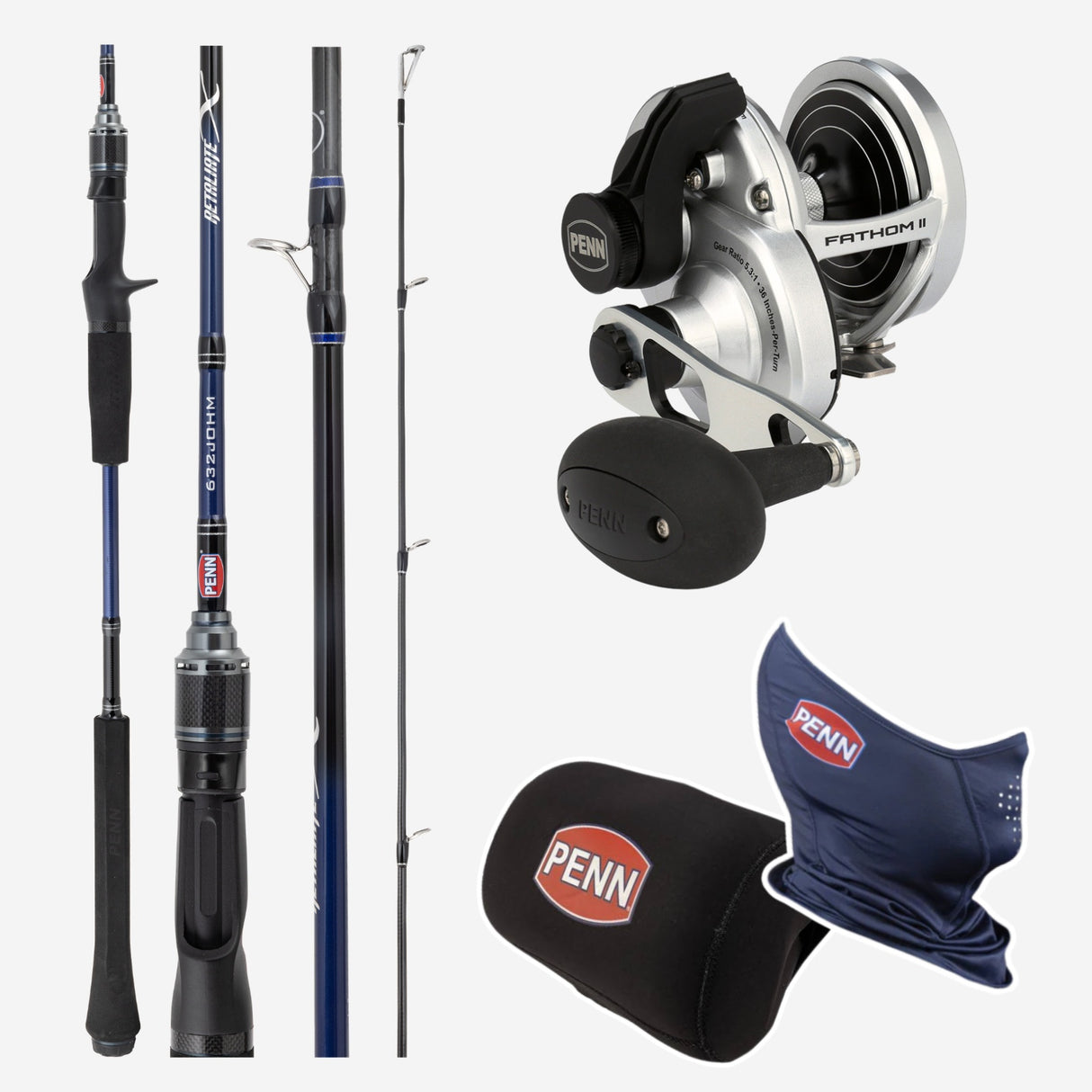 Penn Fathom II 15LD / Penn Retaliate X 6'3 OH PE 2-3 Overhead Combo