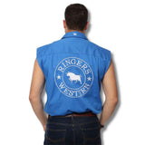 Ringers Western Hawkeye Mens Sleeveless Work Shirt - Blue
