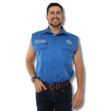 Ringers Western Hawkeye Mens Sleeveless Work Shirt - Blue