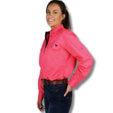 Ringers Western Pentecost River Womens Half Button Work Shirt - Melon