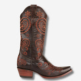 Ringers Western Olivia Womens Cuban Heel Western Boot - Coffee