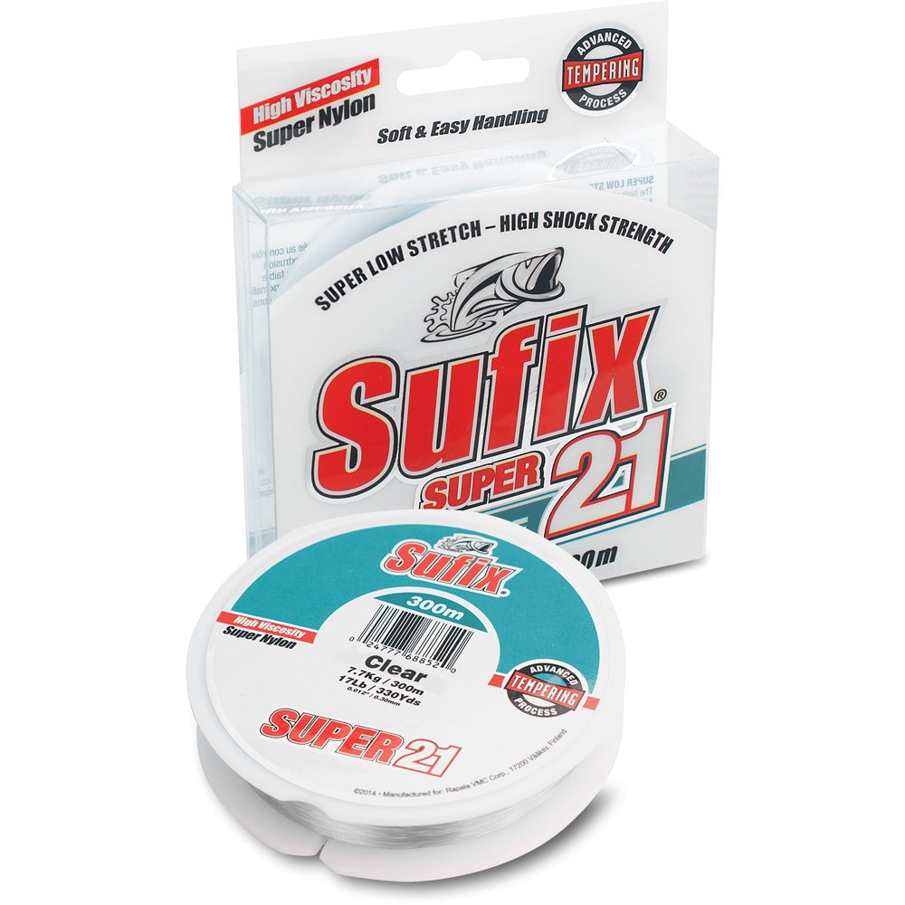 SUFIX SUPER 21 300m CLEAR Monofilament Fishing Line