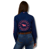 Signature Jillaroo Womens Full Button Work Shirt - Navy / Melon