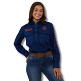 Signature Jillaroo Womens Full Button Work Shirt - Navy / Melon