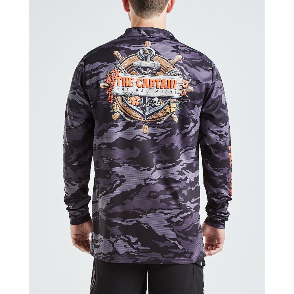 CAPTAIN WHEEL  UPF50+  FISHING JERSEY - BLACK