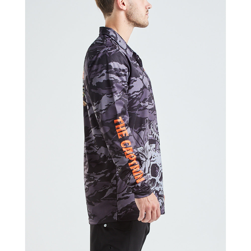 CAPTAIN WHEEL  UPF50+  FISHING JERSEY - BLACK