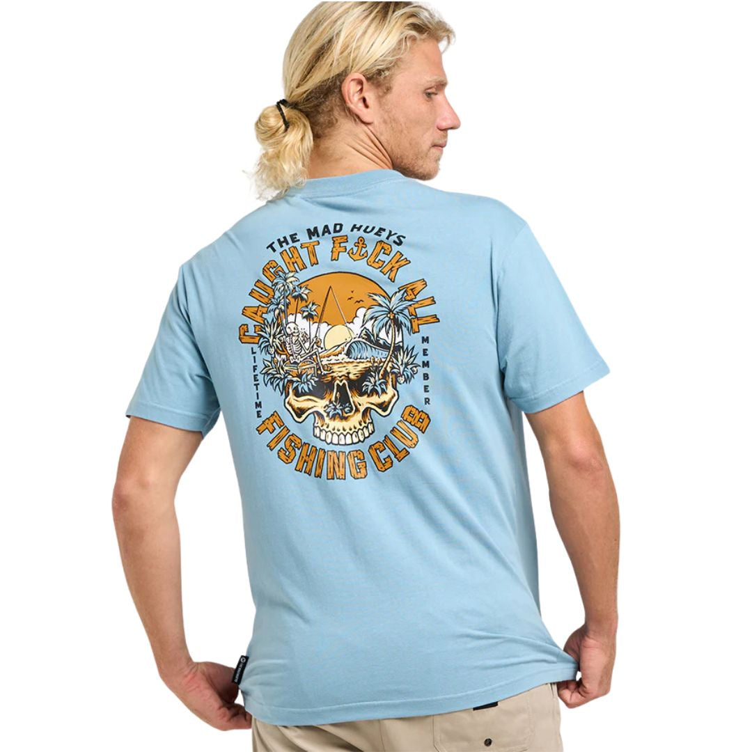 The Mad Hueys Caught FK All Fishing Island Short Sleeve Tee Steel Blue