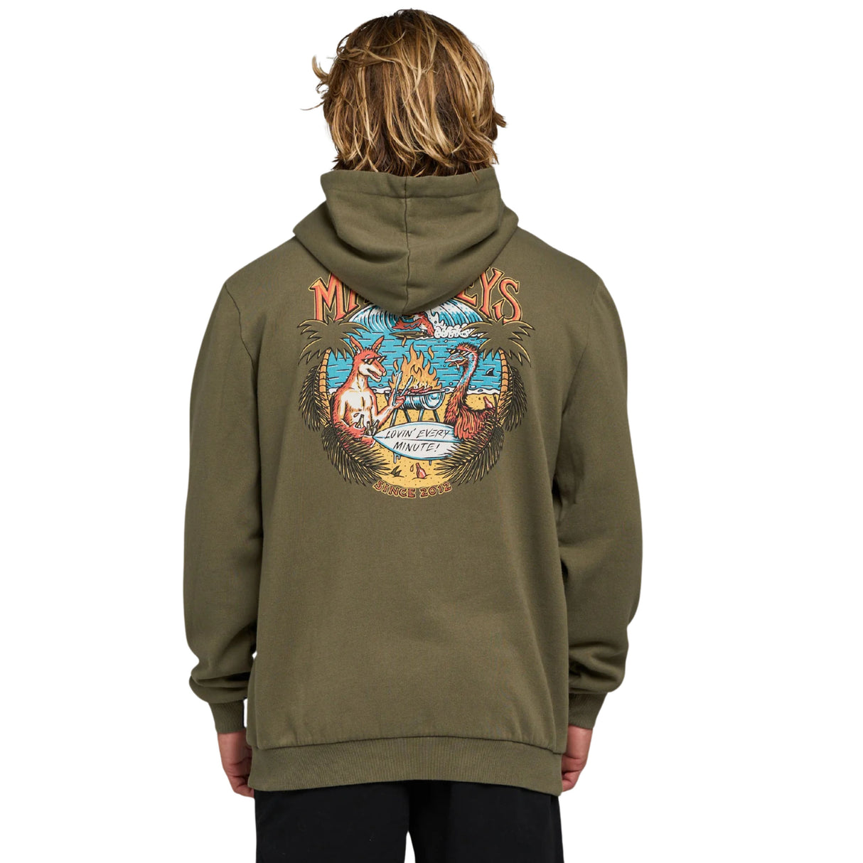 The Mad Hueys Loving Every BBQ | Hooded Pullover - Olive