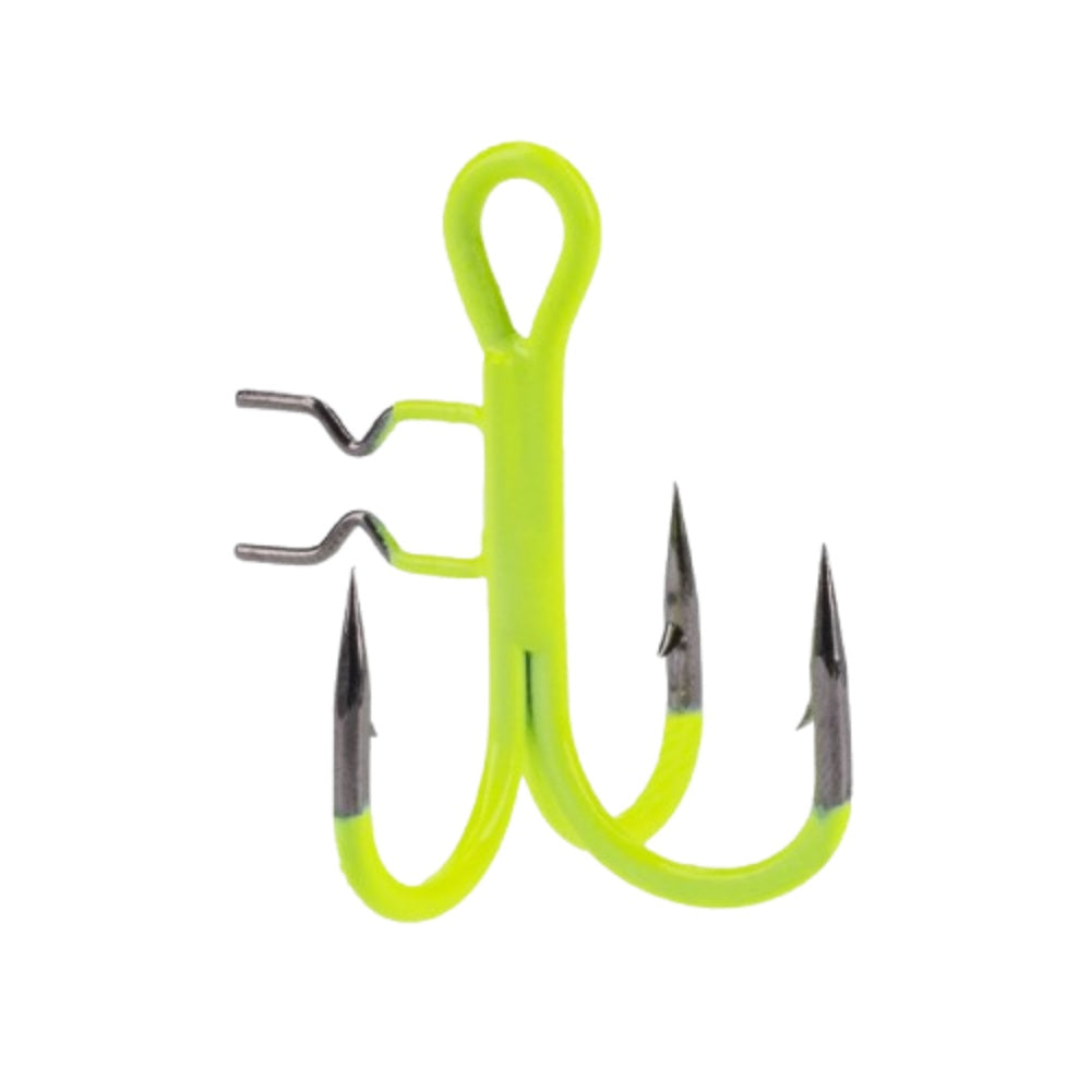 MIKADO JAWS VERTICAL TREBLE HOOK UV YELLOW