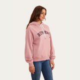 Ringers Western Varsity Womens Hoodie - Rosey  Pink